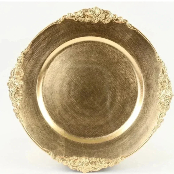 NWOT Vintage Acrylic Charger Plates, Gold - Set of 4 - Picture 4 of 6